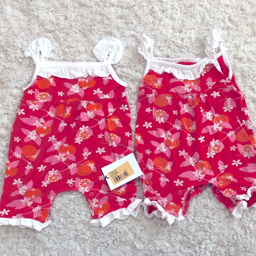 2 Kickee pants rompers twin girls or besties